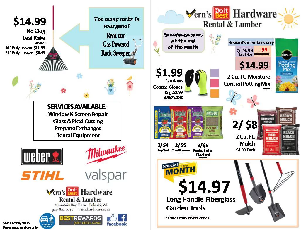 Vern's Monthly Specials