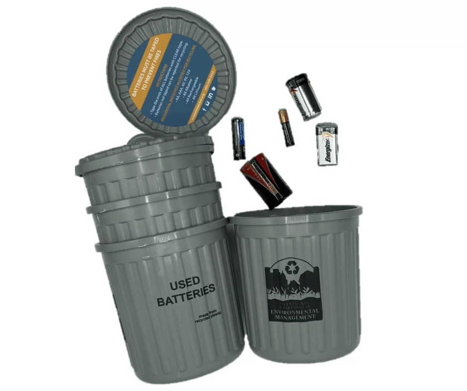 Battery recycling containers