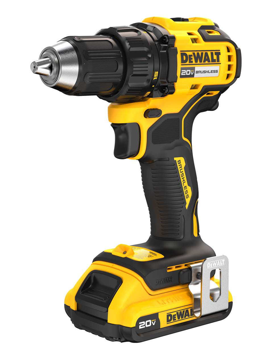 DEWALT 20V MAX Brushless 1/2 In. Compact Cordless Drill/Driver Kit with 2.0  Ah Battery & Charger