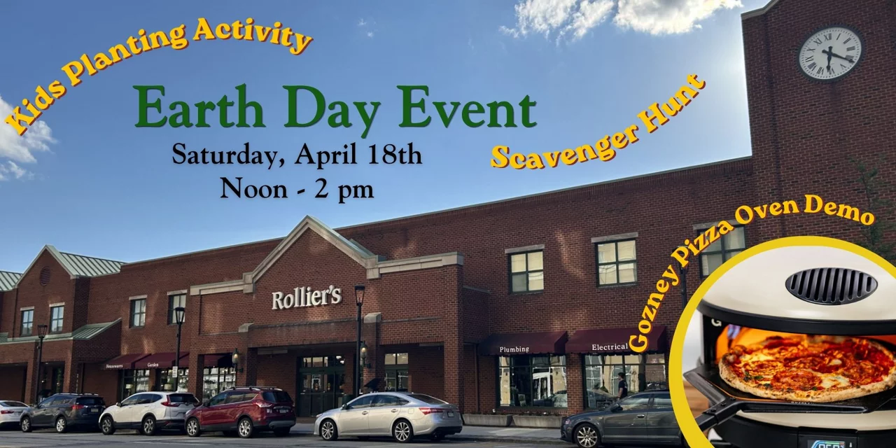 Earth Day Event. Saturday, April 18th Noon to 2 pm.