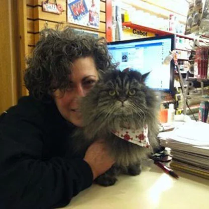 Patti holding a cat named Zoey