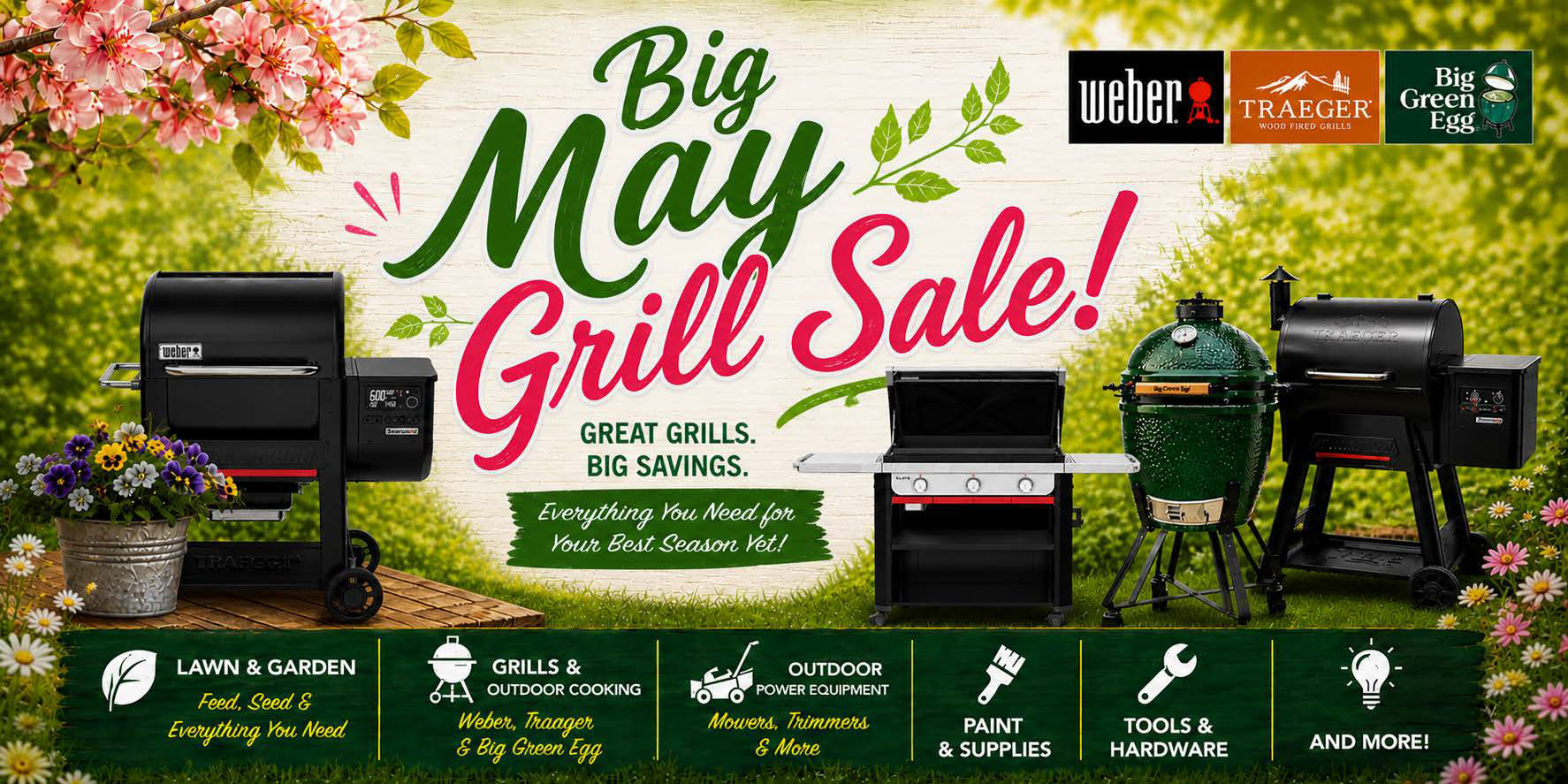 Weber grill sale and grill demonstrations upcoming.