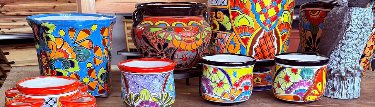 colorful plant pots