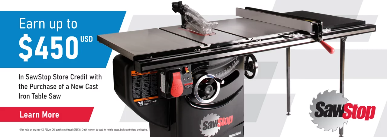 Sawstop summer promotional banner