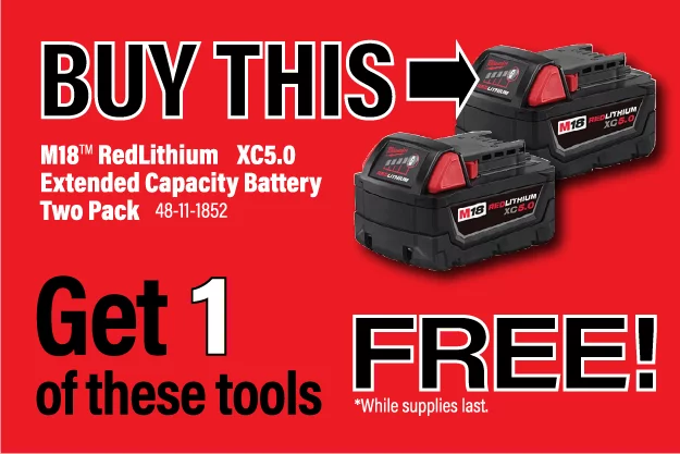 Buy Battery get 2 DeWalt Tools Free