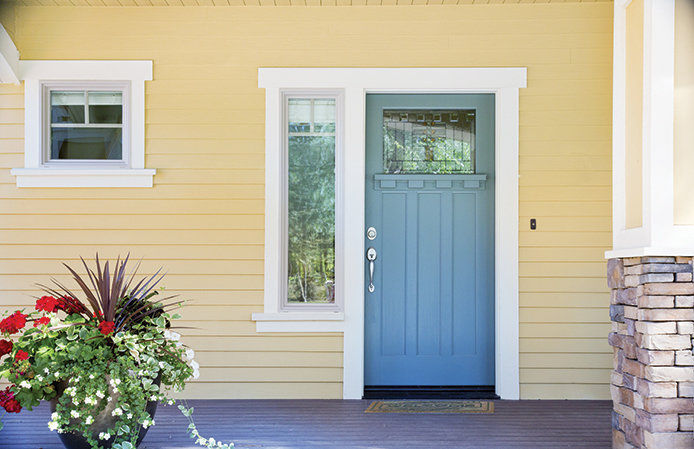 Blue front door