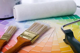 color chips and paint applicators