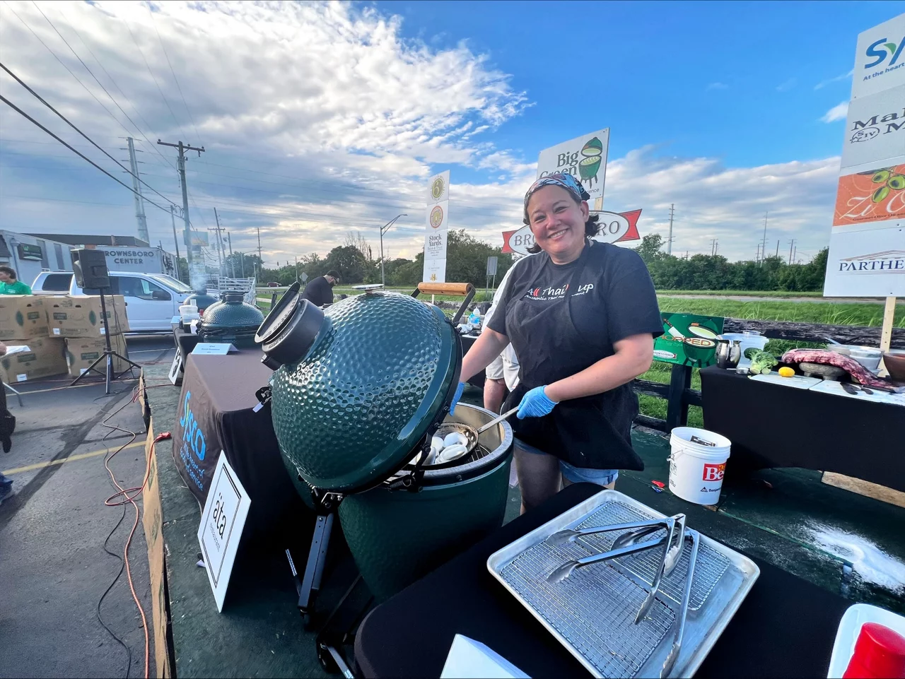 Cooking at Eggfest on the Egg