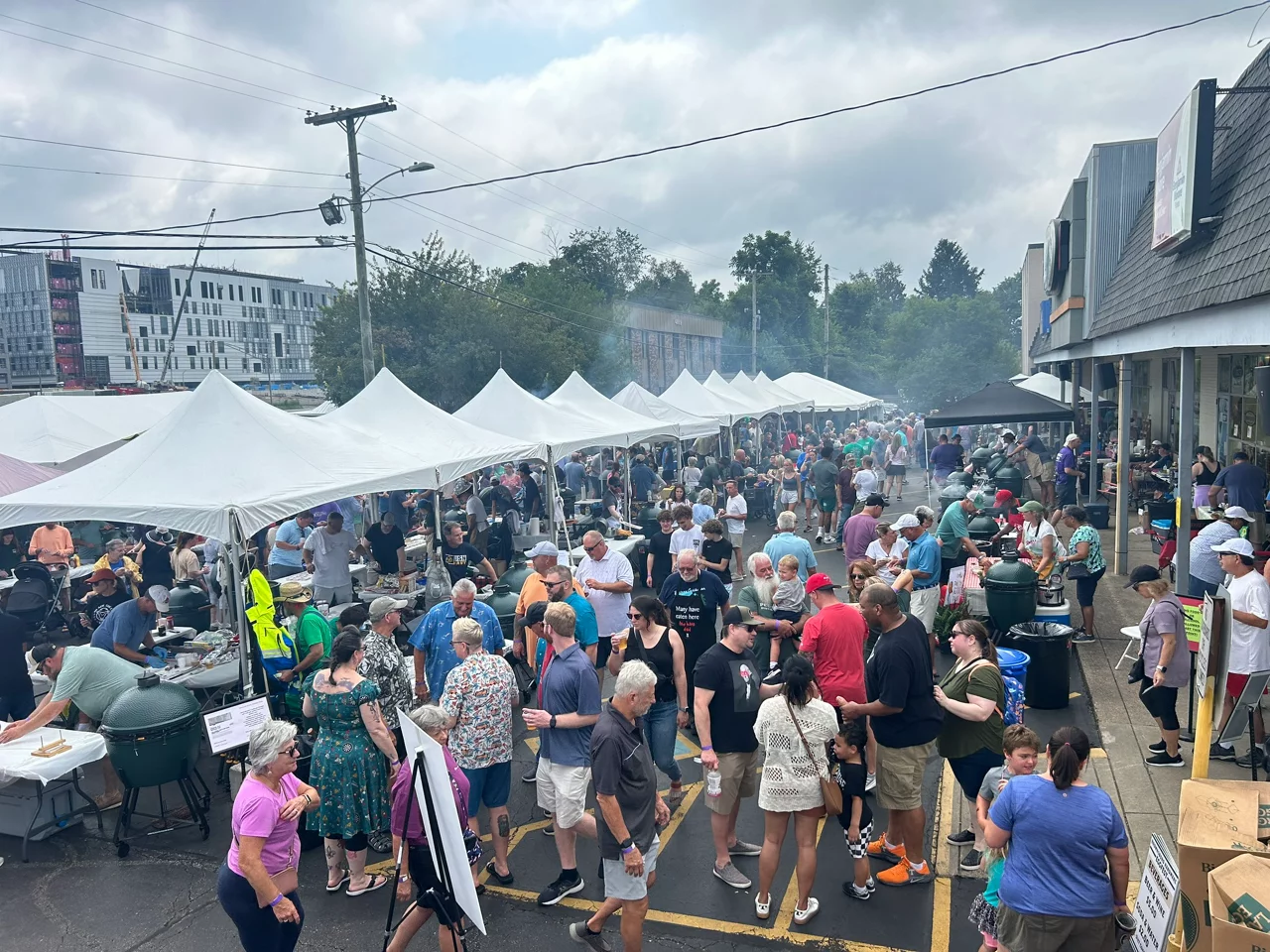 Crowd and tents at EggFest