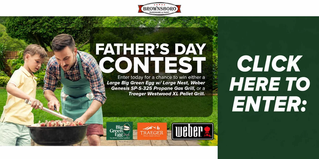 Father's Day banner directing customers to click the banner.
