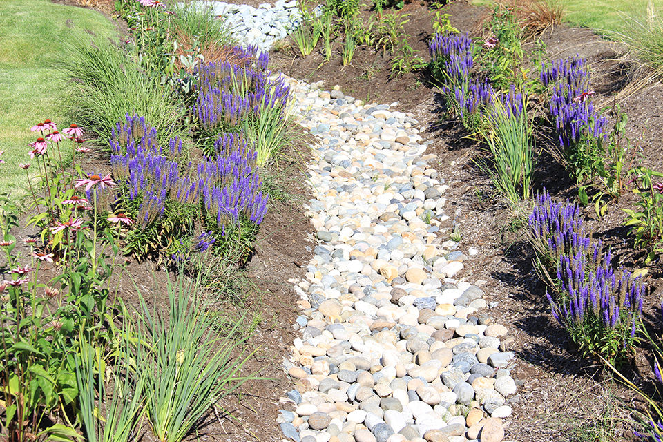 Gravel in a trench