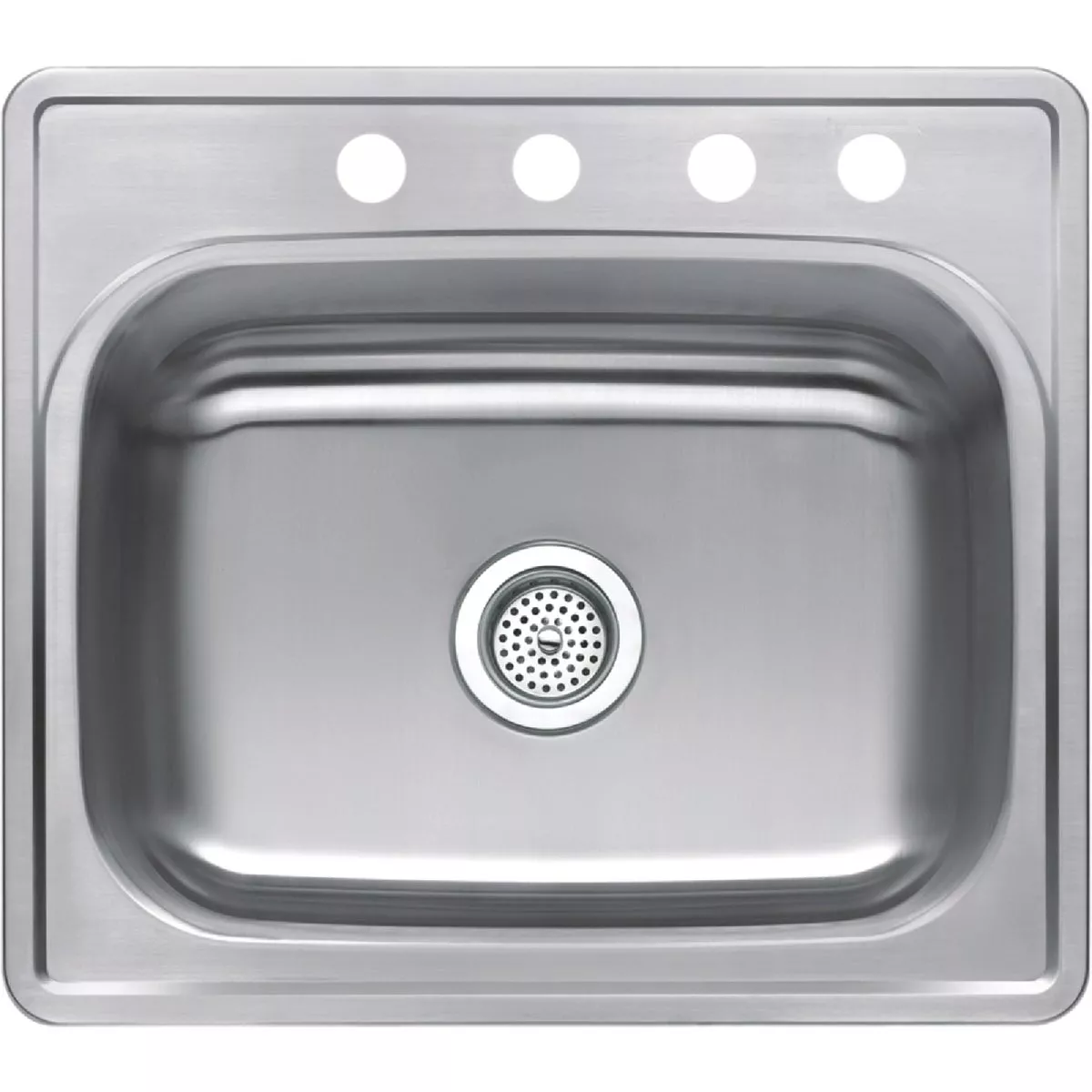 Compass Manufacturing Double Bowl 25 In. x 22 In. x 8 In. Deep Stainless Steel Drop-In Kitchen Sink
