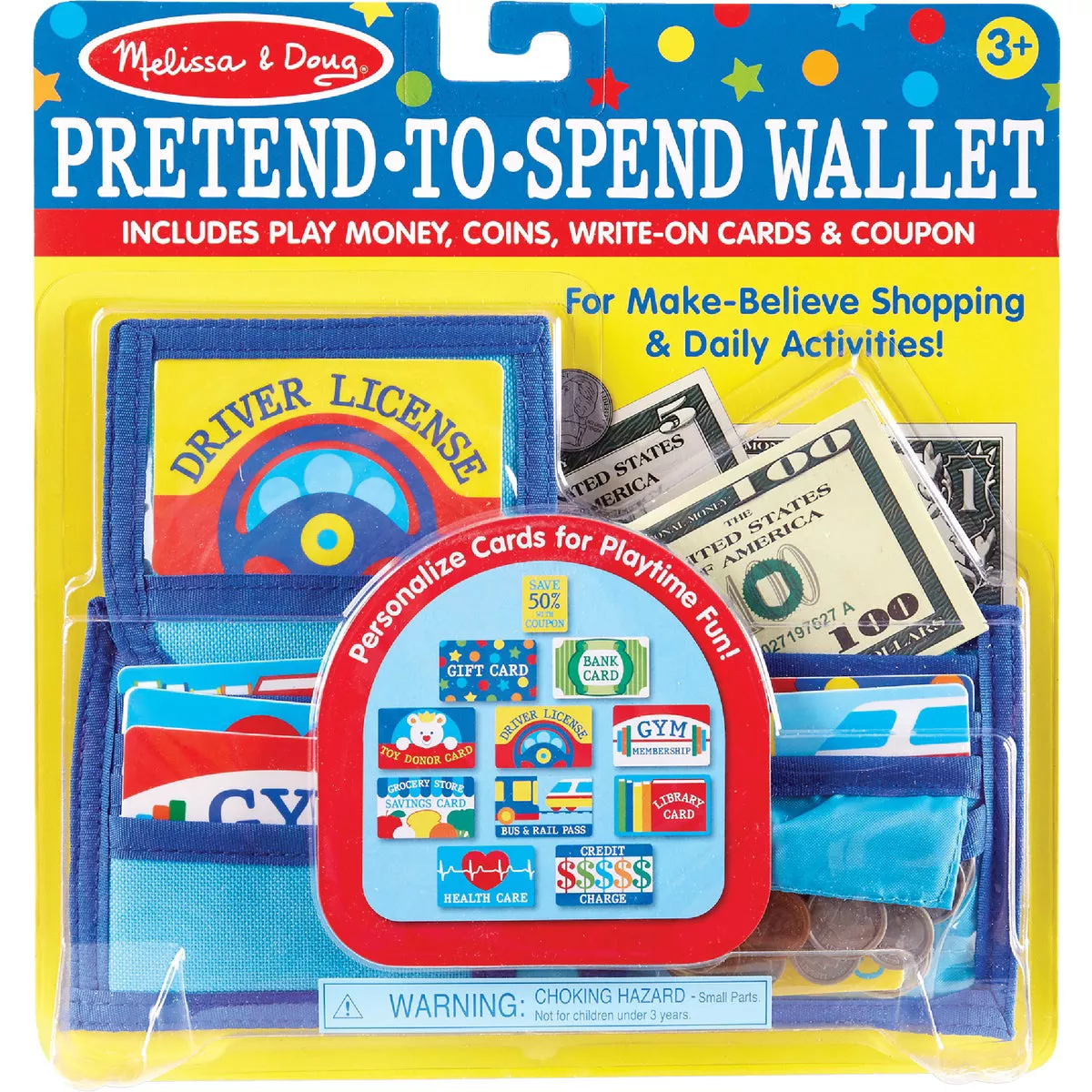 Melissa & Doug Pretend-to-Spend Wallet-