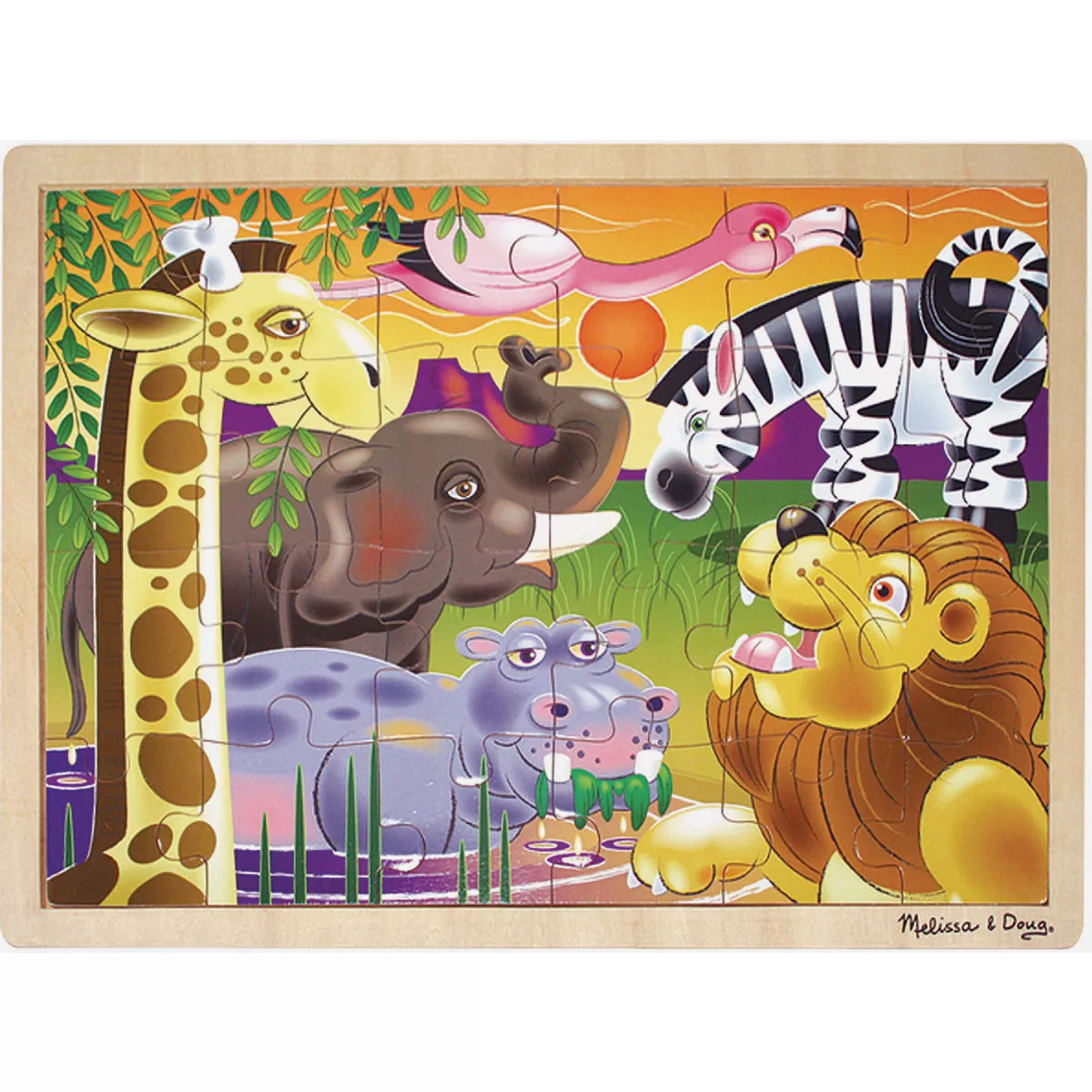 Melissa & Doug African Plains Wooden Jigsaw Puzzle (24-Piece)