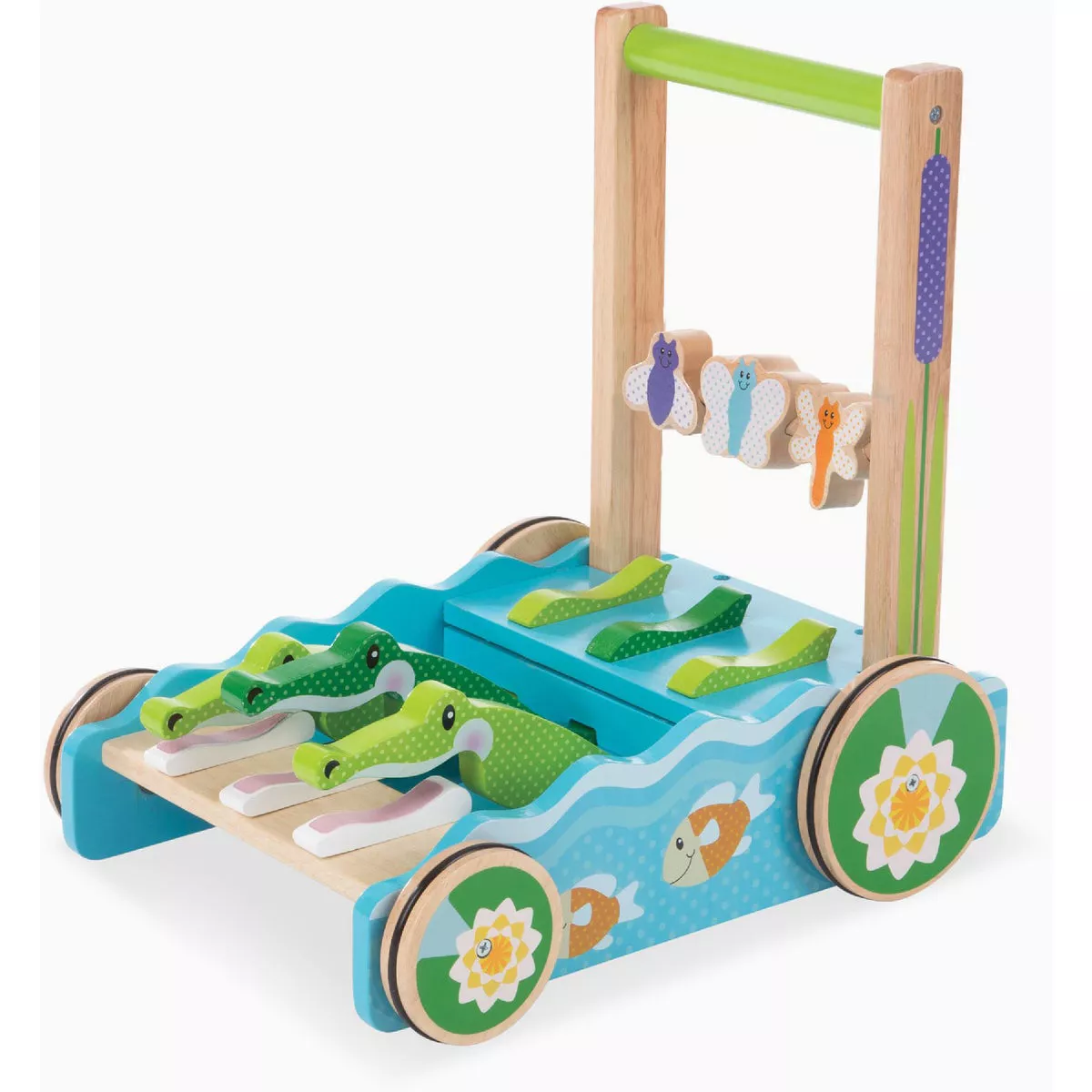 Melissa & Doug Chomp & Clack Wooden Alligator Push Toy