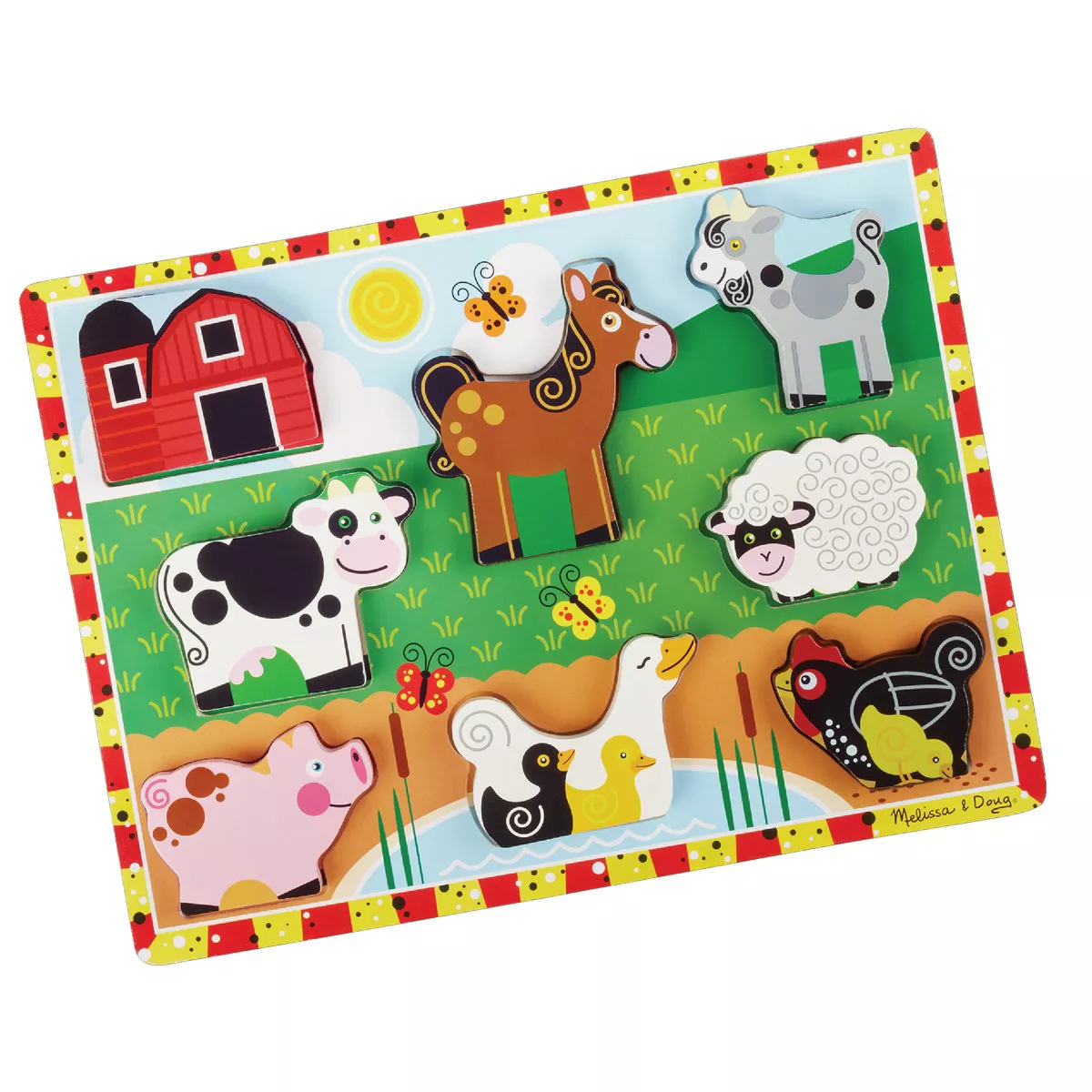 Melissa & Doug Wood Farm Chunky Puzzle (8-Piece)