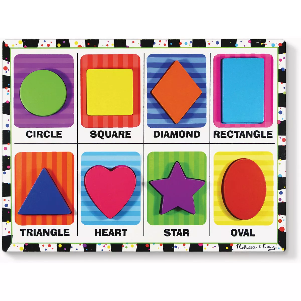 Melissa & Doug Wood Shapes Chunky Puzzle (8-Piece)