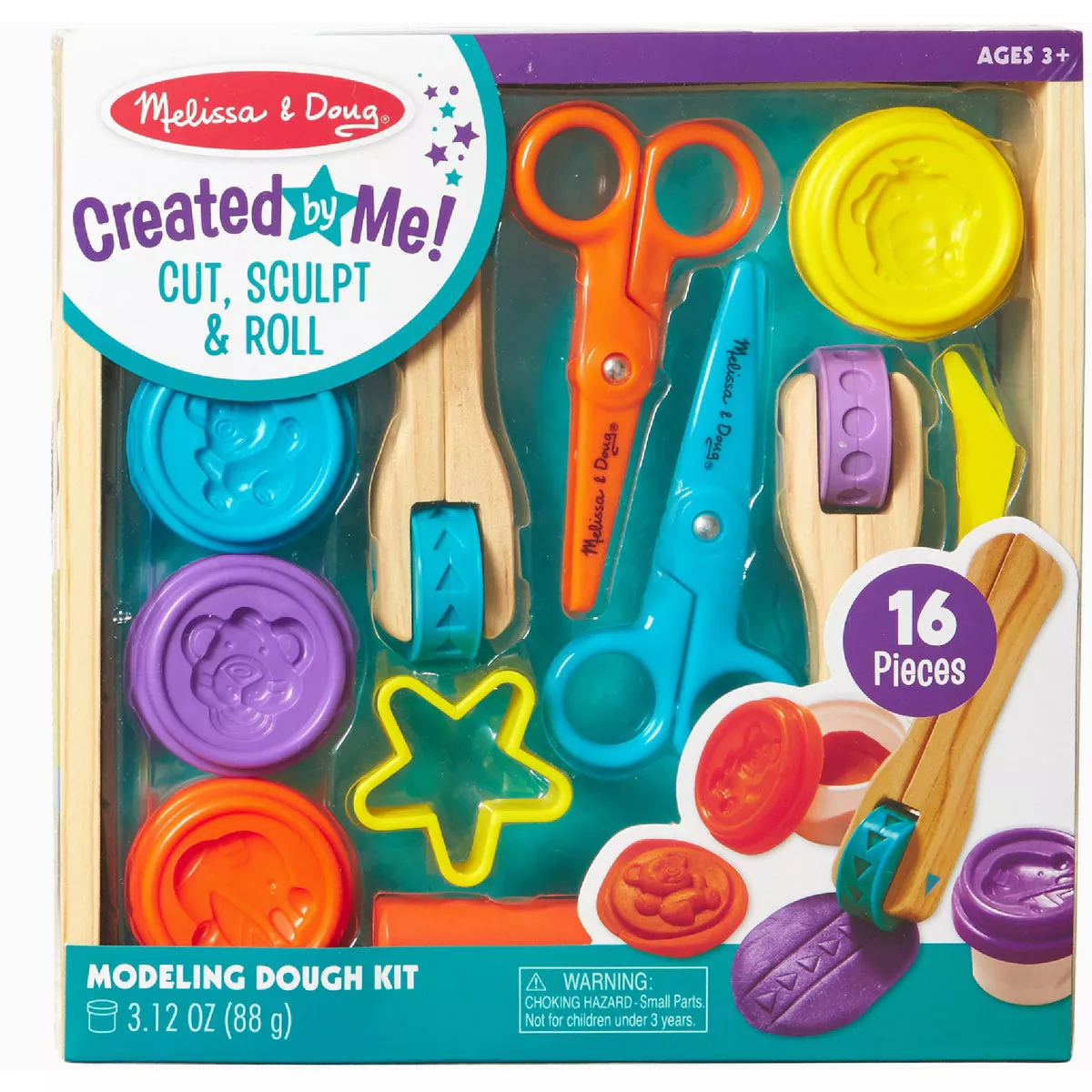 Melissa & Doug Created by Me Cut, Sculpt & Roll Dough Kit (16-Piece)