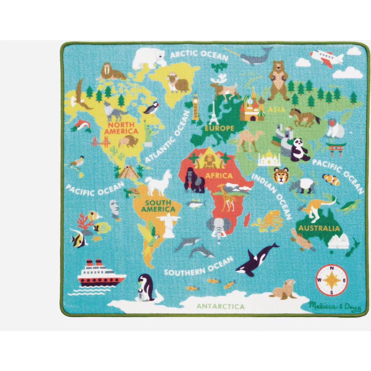 Melissa & Doug 39 In. x 36 In. Round the World Travel Rug