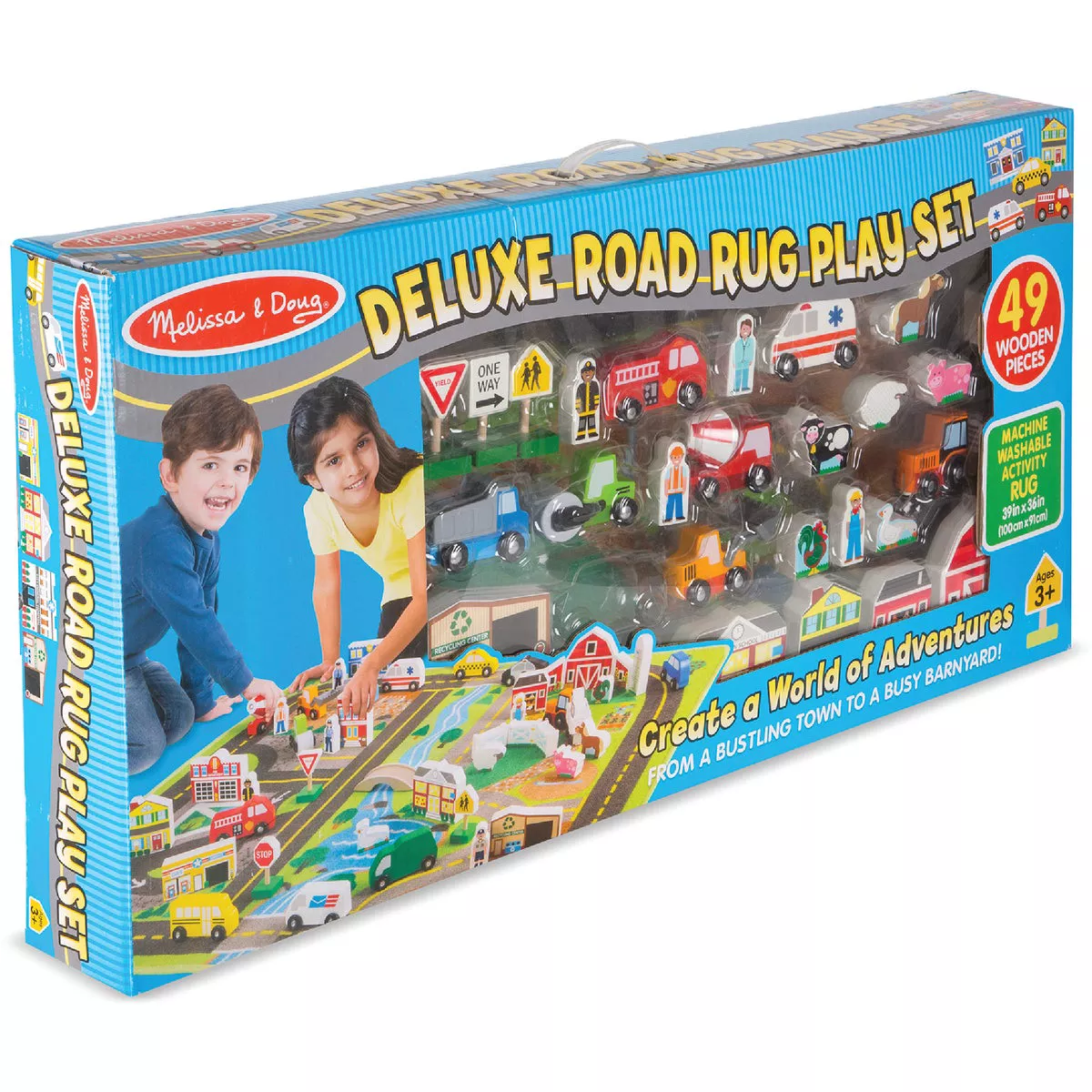 Melissa & Doug 39 In. x 36 In. Deluxe Road Activity Play Rug Set