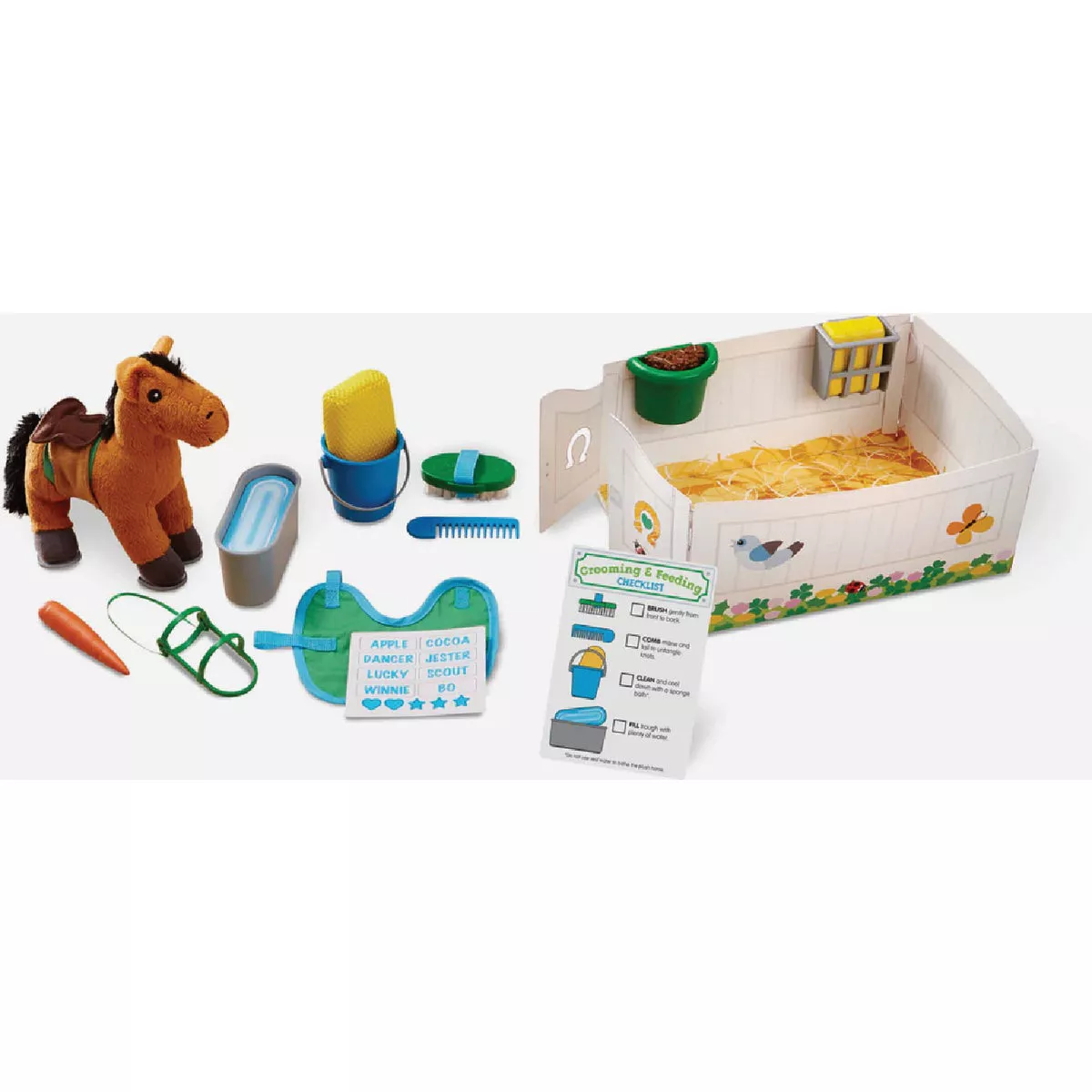 Melissa & Doug Feed & Groom Horse Care Play Set