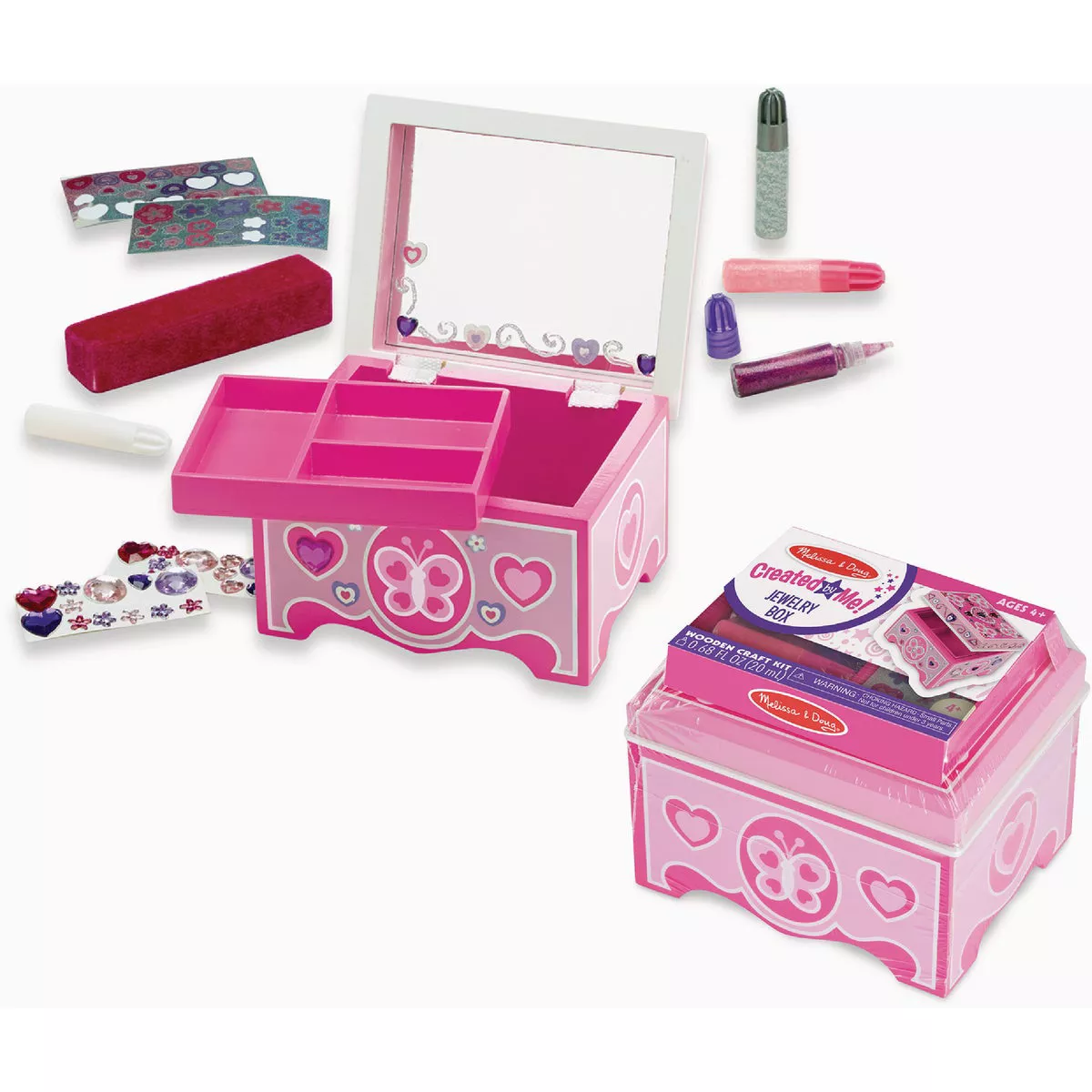 Melissa & Doug Created By Me! Wood Jewelry Box Craft Kit-