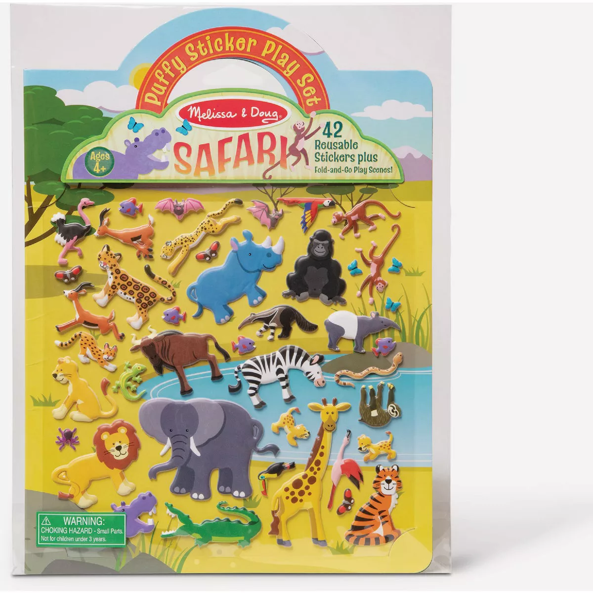 Melissa & Doug Reusable Puffy Sticker Play Set - Safari