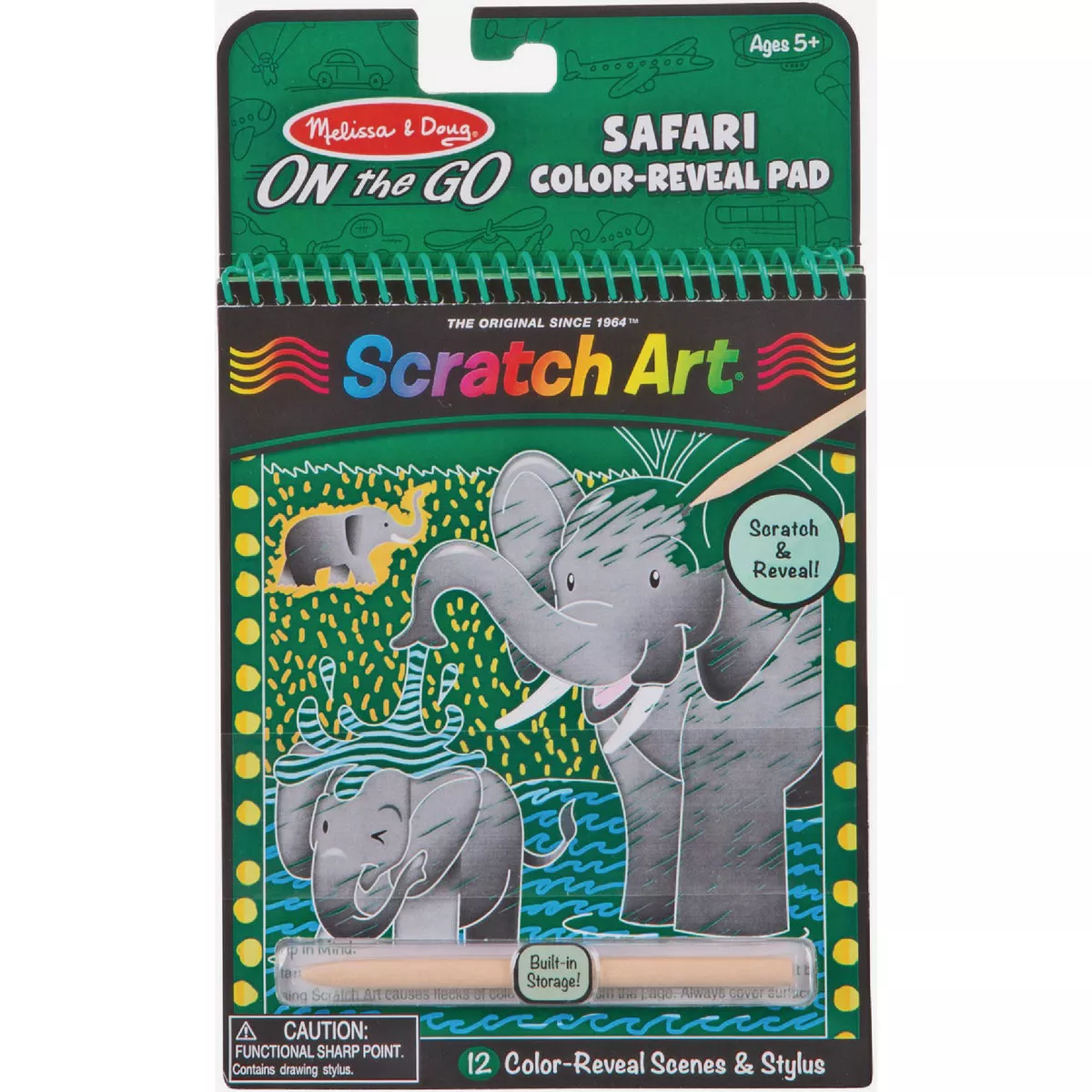 Melissa & Doug On The Go Safari Color-Reveal Scratch Art Pad