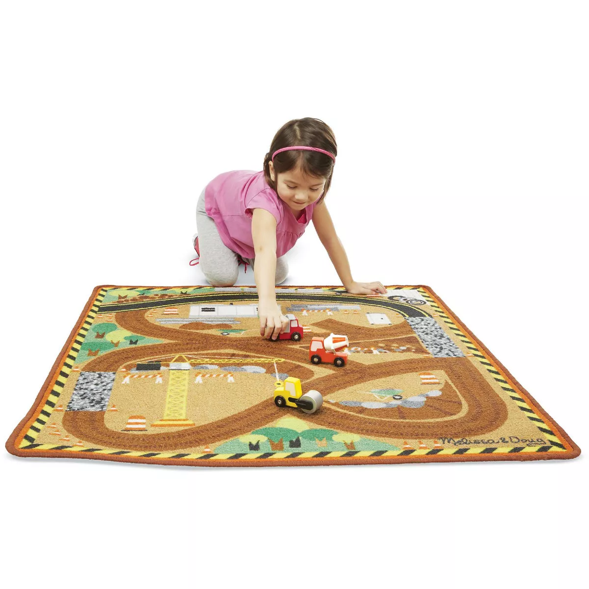 Melissa & Doug 39 In. x 36 In. Construction Truck Activity Rug-