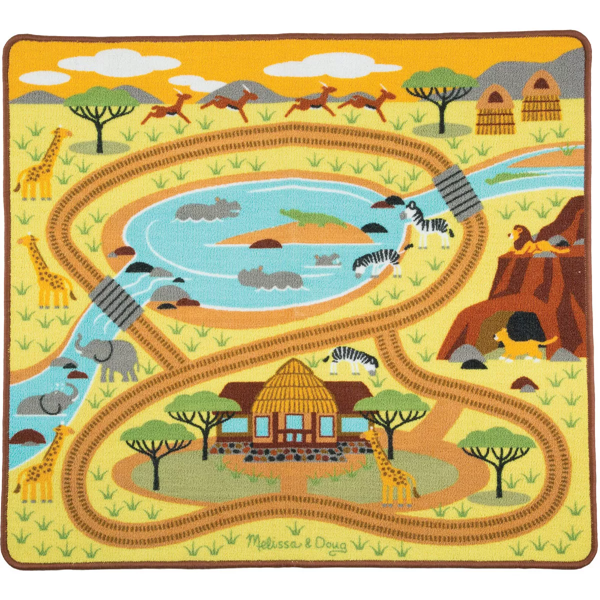 Melissa & Doug 39.5 In. x 35.5 In. Savanna Safari Activity Rug
