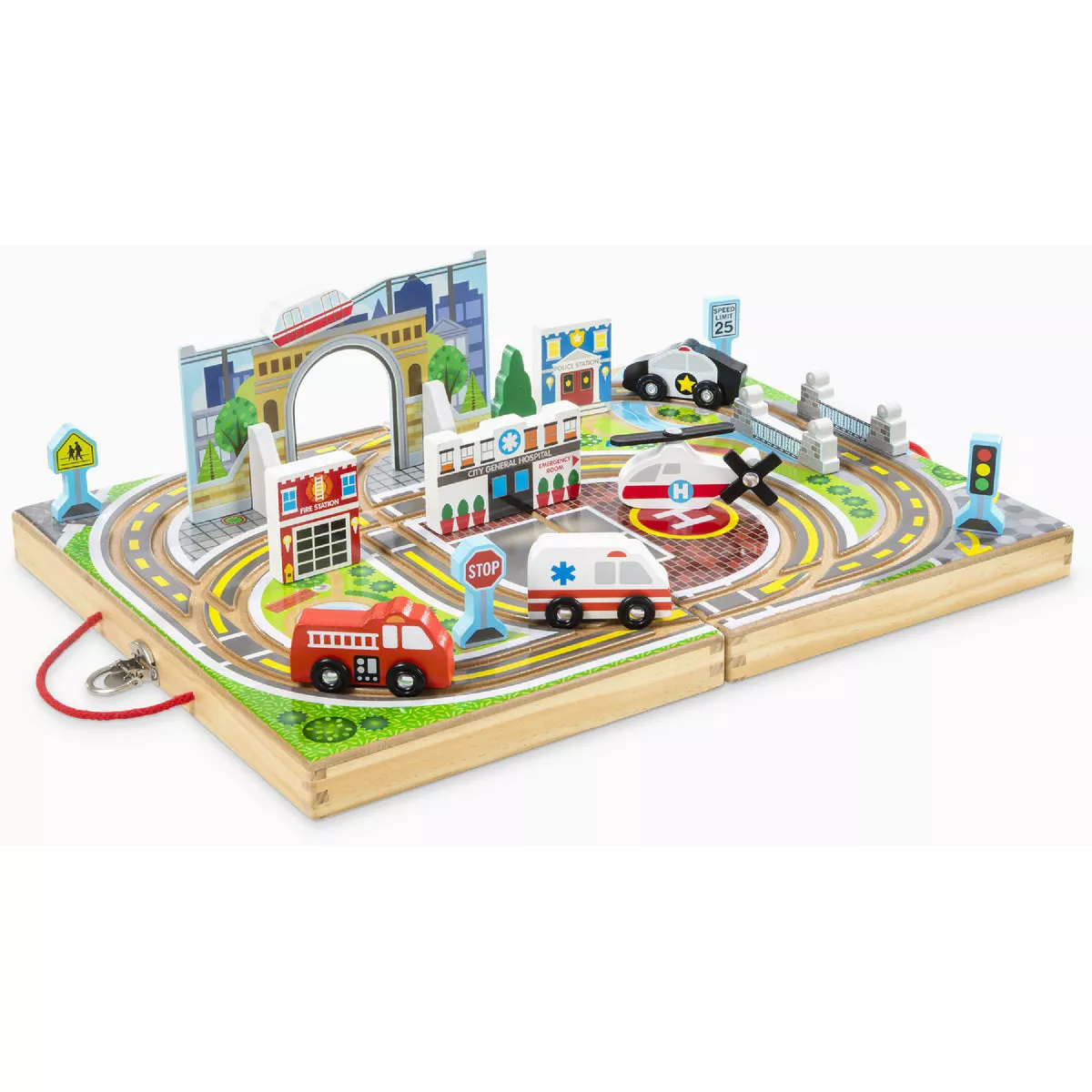 Melissa & Doug Take-Along Town (18-Piece)-