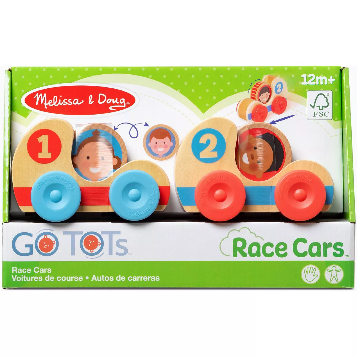 Melissa & Doug GO TOTs Wooden Race Cars (4-Piece)