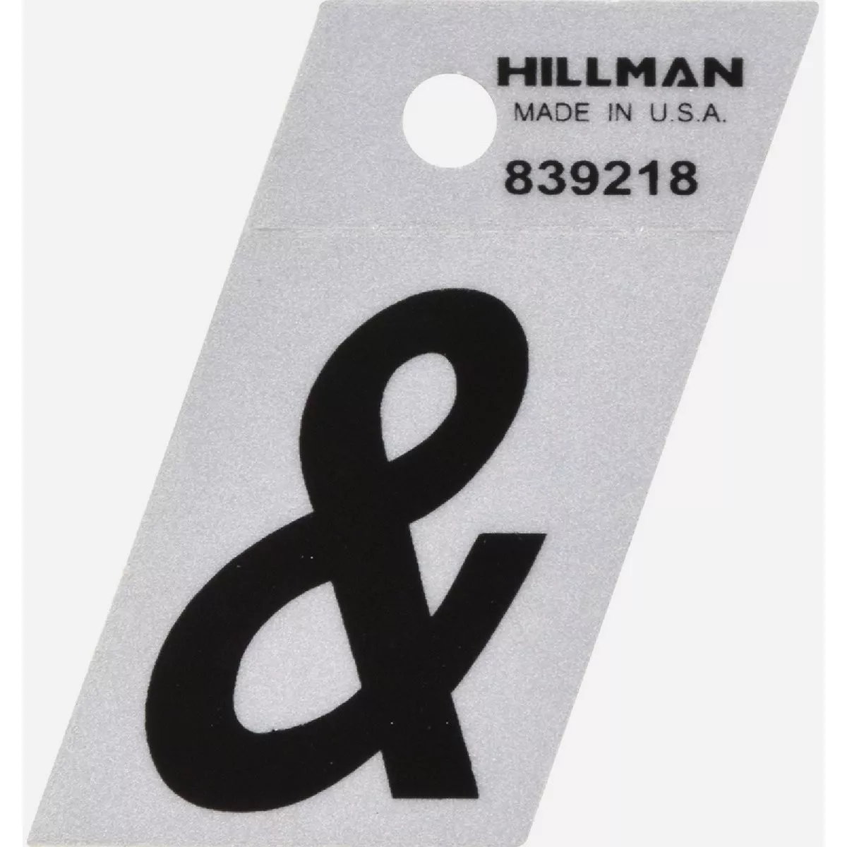 Hillman 1.5 Adhesive Ampersand Black and Silver Reflective Symbol
