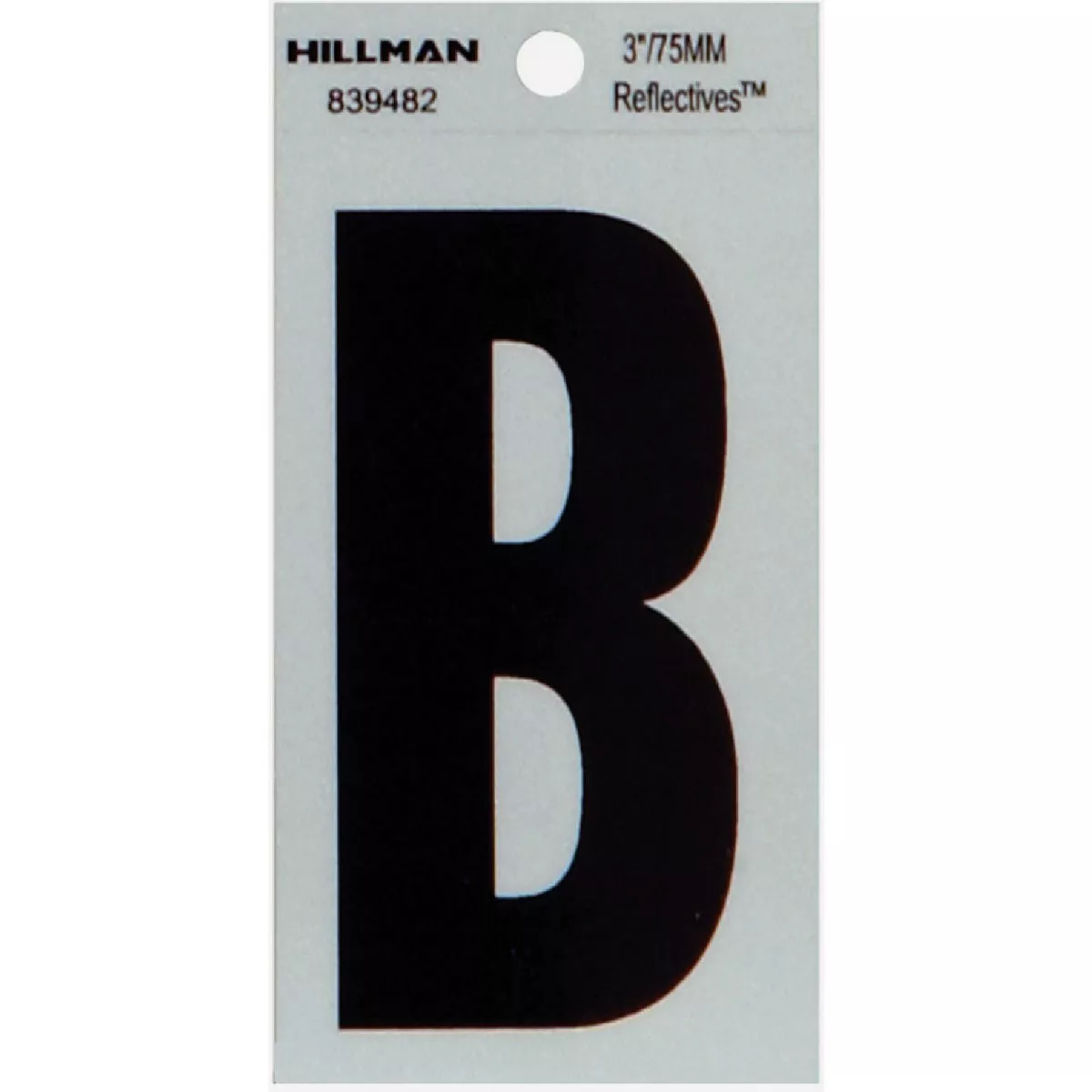 Hillman Thin Adhesive Letter B Black and Silver (3")