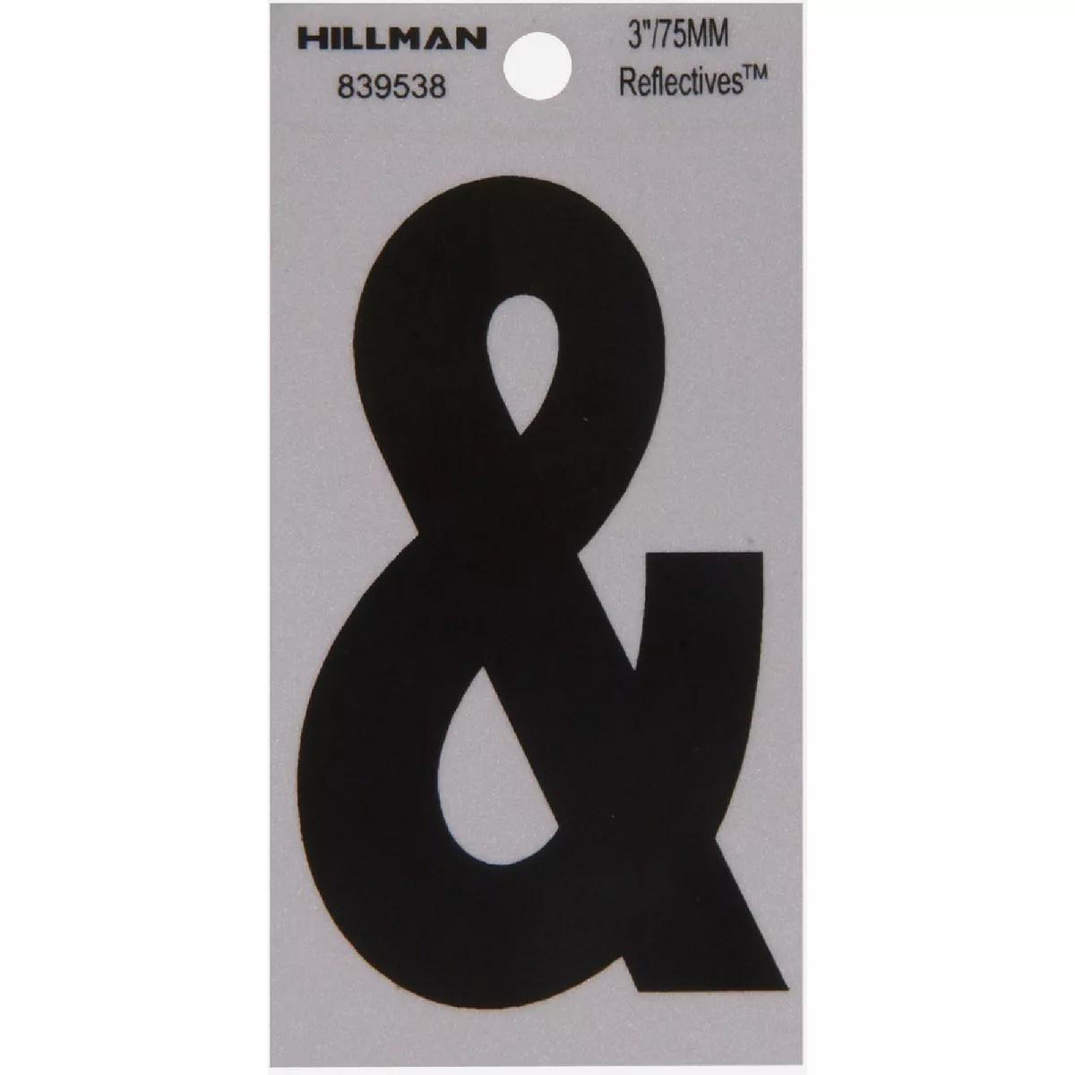 Hillman Thin Adhesive Ampersand Black and Silver (3")