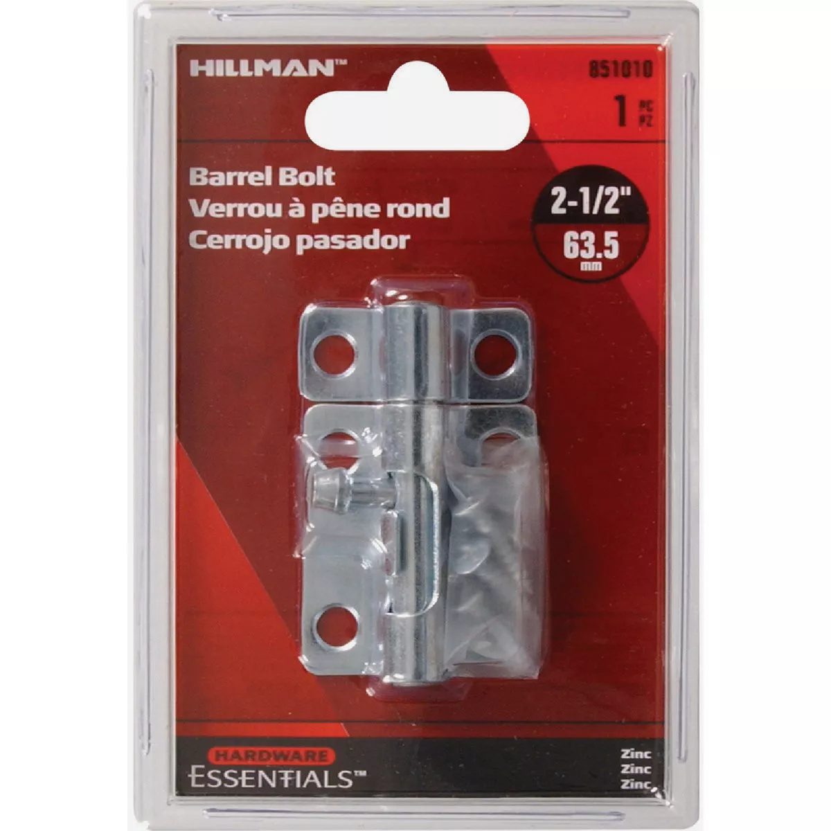 Hardware Essentials 2-1/2 In. Zinc Barrel Bolt - photo 2