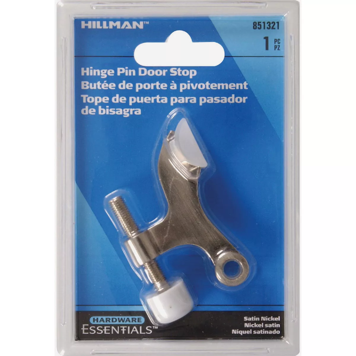 Hardware Essentials Satin Nickel Solid and Hollow Hinge Pin Door Stop - photo 2