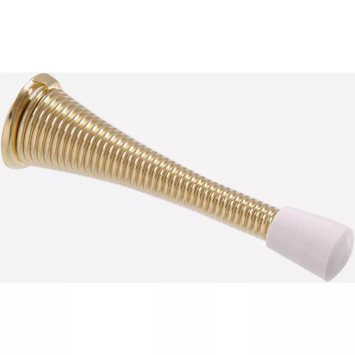 Hardware Essentials 3 In. Brass Broad Base Spring Door Stop (2 Pack)