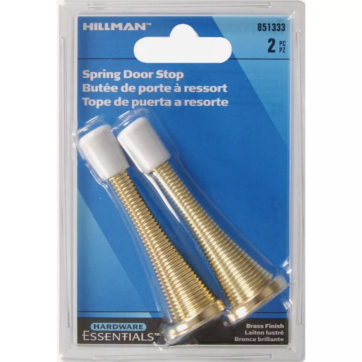 Hardware Essentials 3 In. Brass Broad Base Spring Door Stop (2 Pack) - photo 2