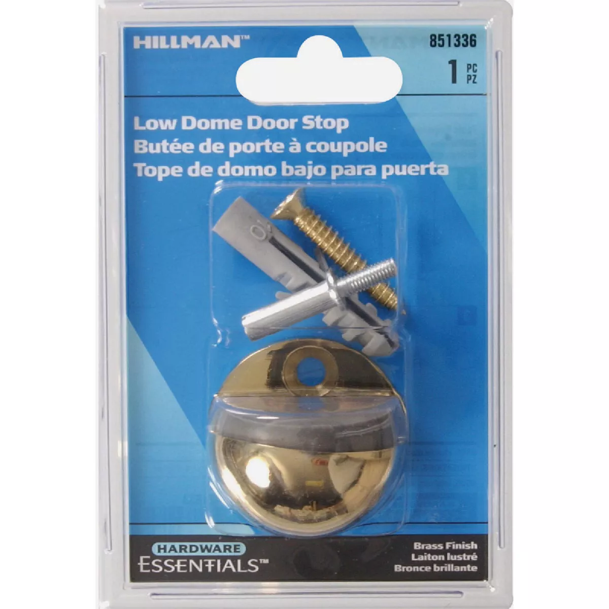 Hardware Essentials 1/4 In.- 3/4 In. Clearance Brass Low Dome Floor Door Stop- - photo 2