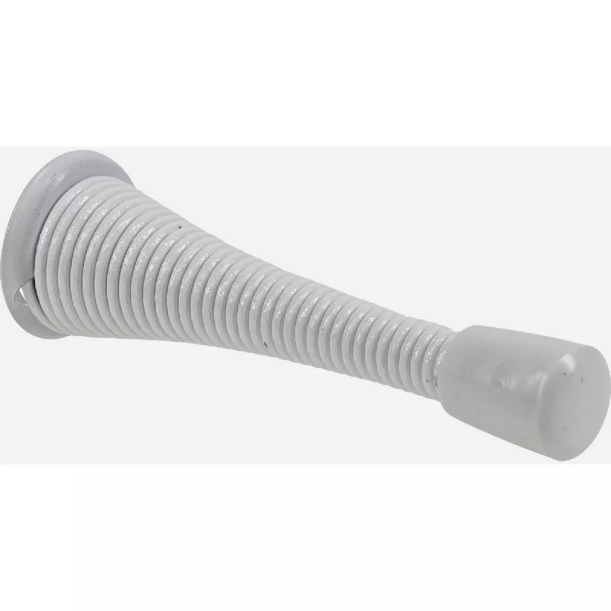 Hardware Essentials 3 In. White Broad Base Spring Door Stop (2 Pack)