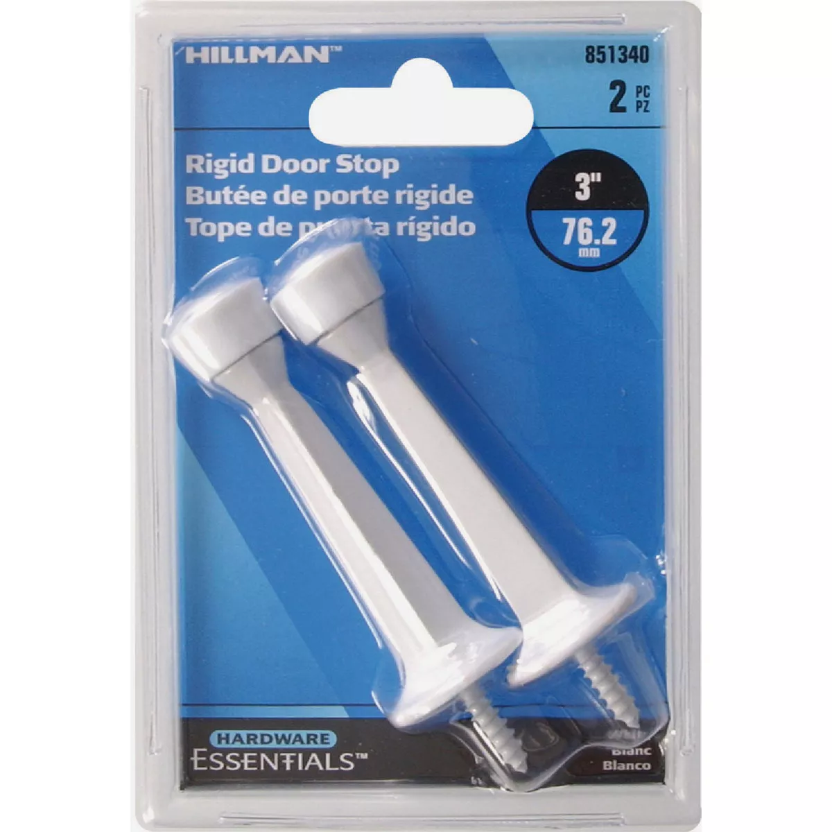 Hardware Essentials 3 In. White Square Post Rigid Door Stop (2 Pack)- - photo 2