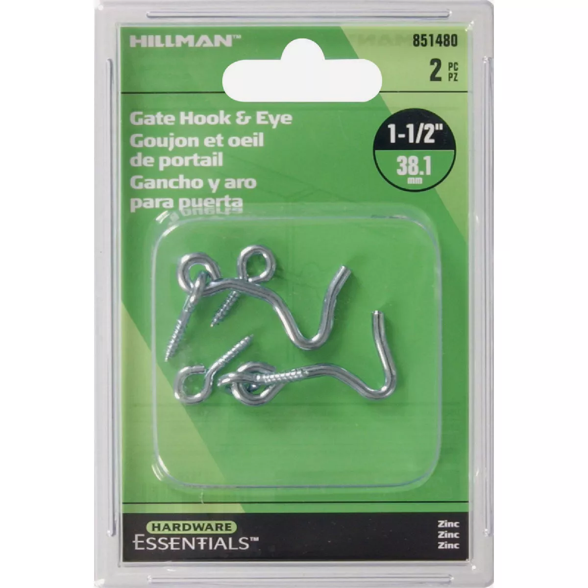 Hardware Essentials 1-1/2 In Zinc Hook and Eye Latch (2 Pack)- - photo 2
