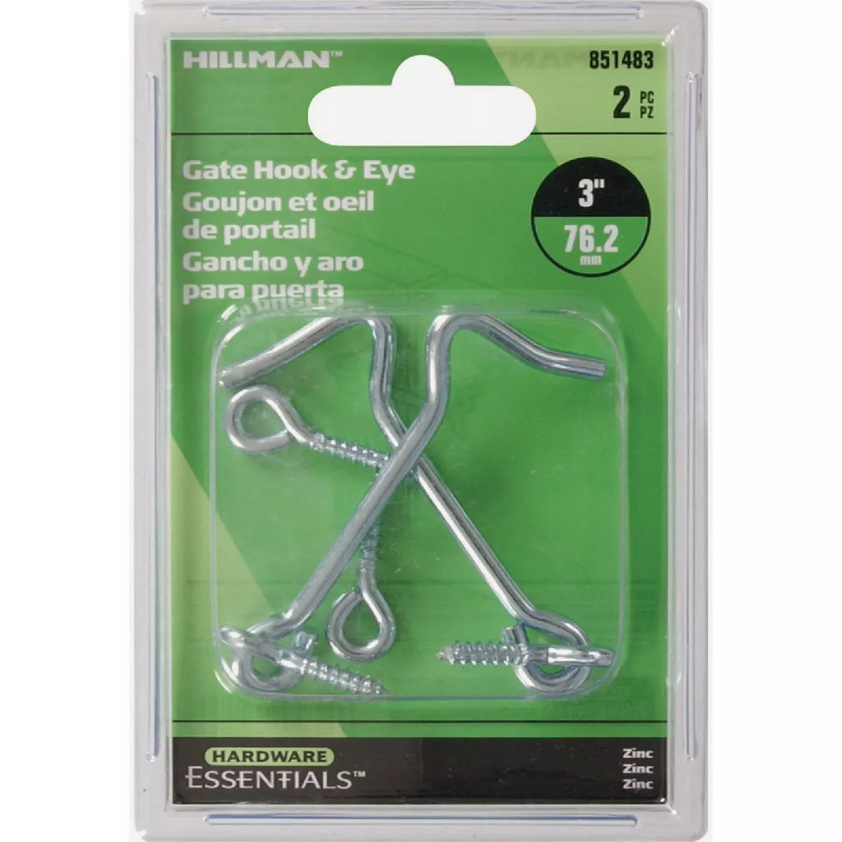Hardware Essentials 2 In. Zinc Hook and Eye Latch (2 Pack) - photo 2