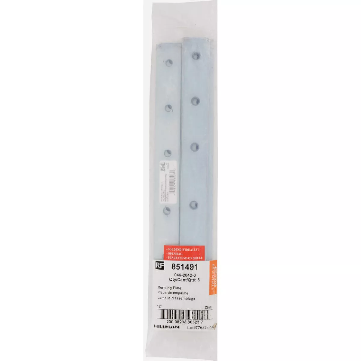 Hardware Essentials 12 In. x 1-1/8 In. Zinc Mending Plate - photo 2