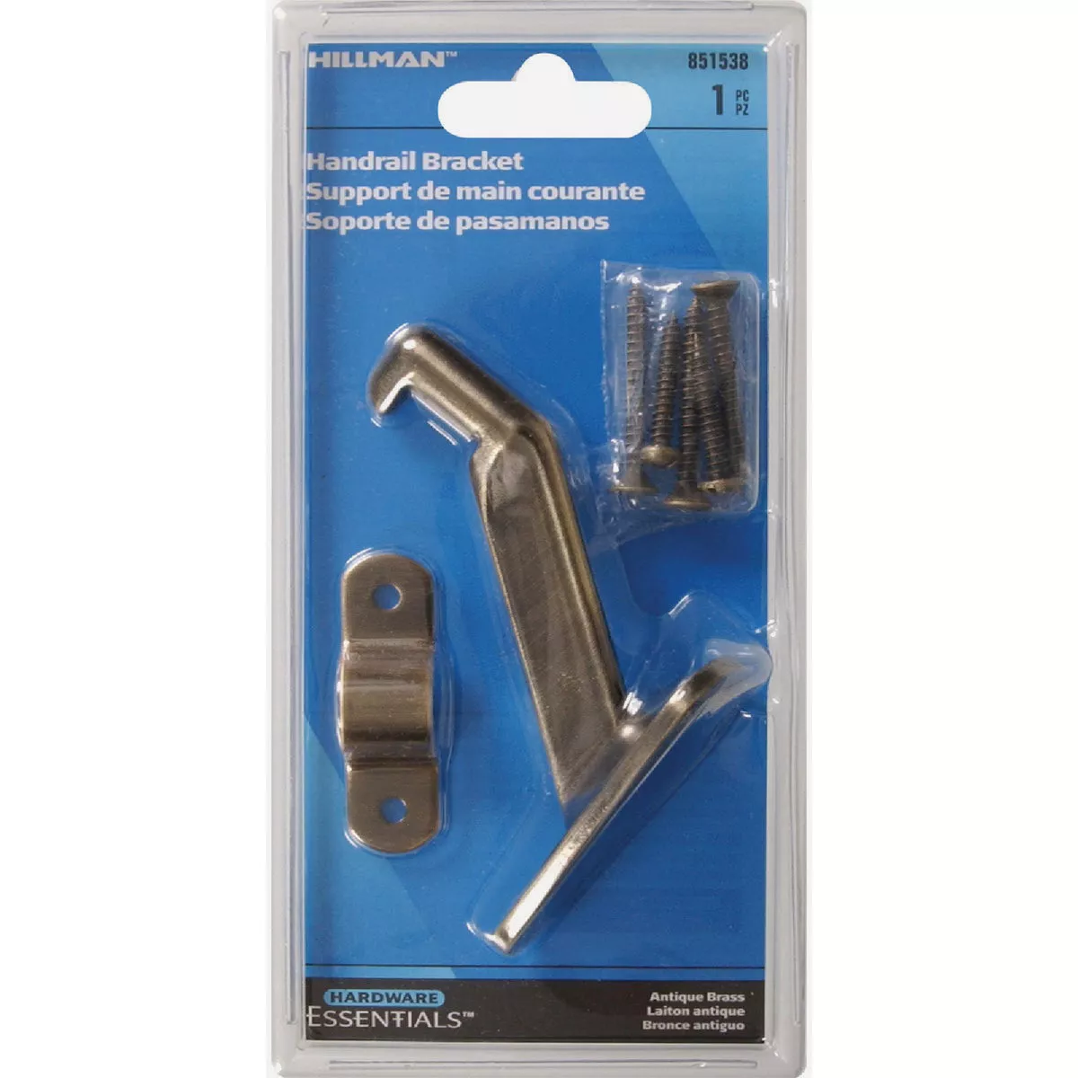 Hardware Essentials Heavy Duty Handrail Bracket Antique Brass (Carded) - photo 2