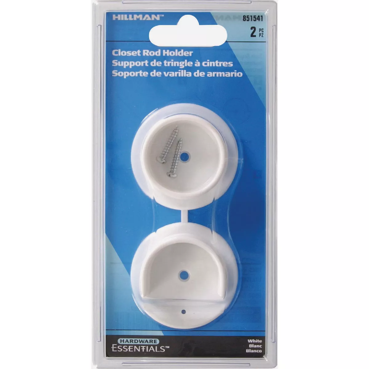 Hardware Essentials 1-3/8 In. Plastic Closet Rod Socket Set, White - photo 2