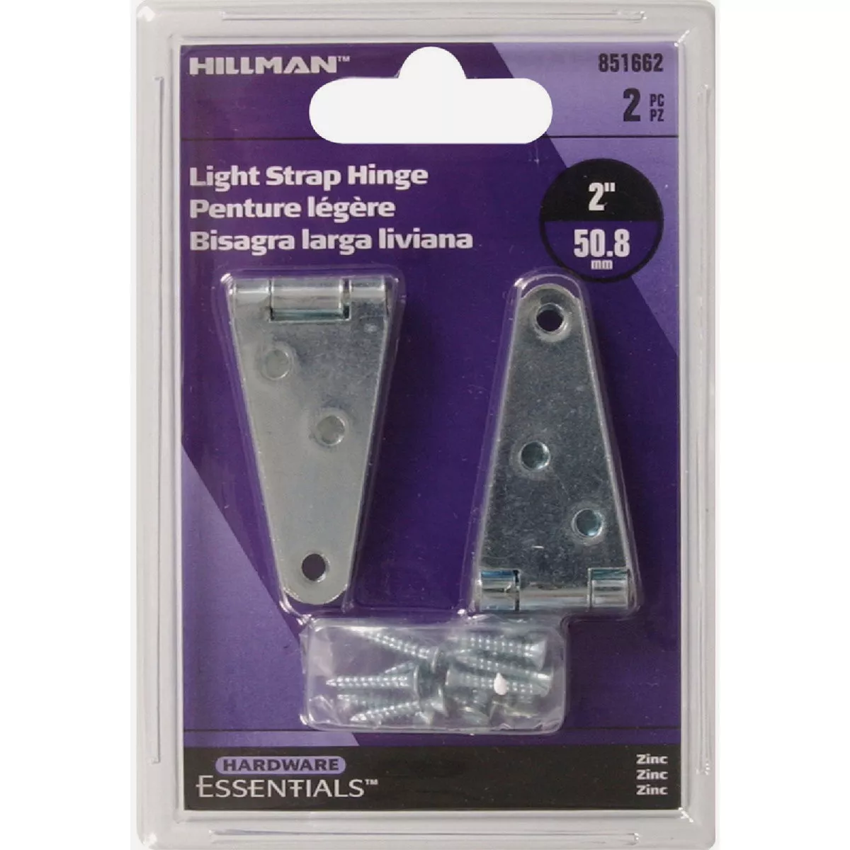 Hardware Essentials 2 In. Zinc Light Strap HInge (2-Pack)- - photo 2