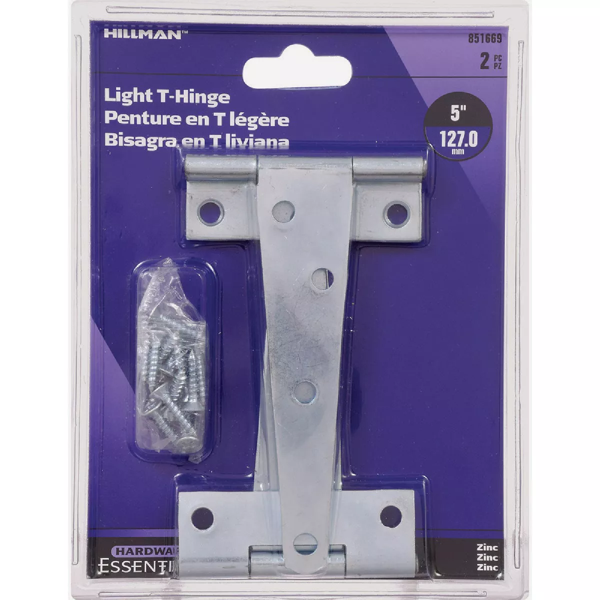 Hardware Essentials 5 In. Zinc-Coated Steel Light Tee Hinge (2-Pack) - photo 2