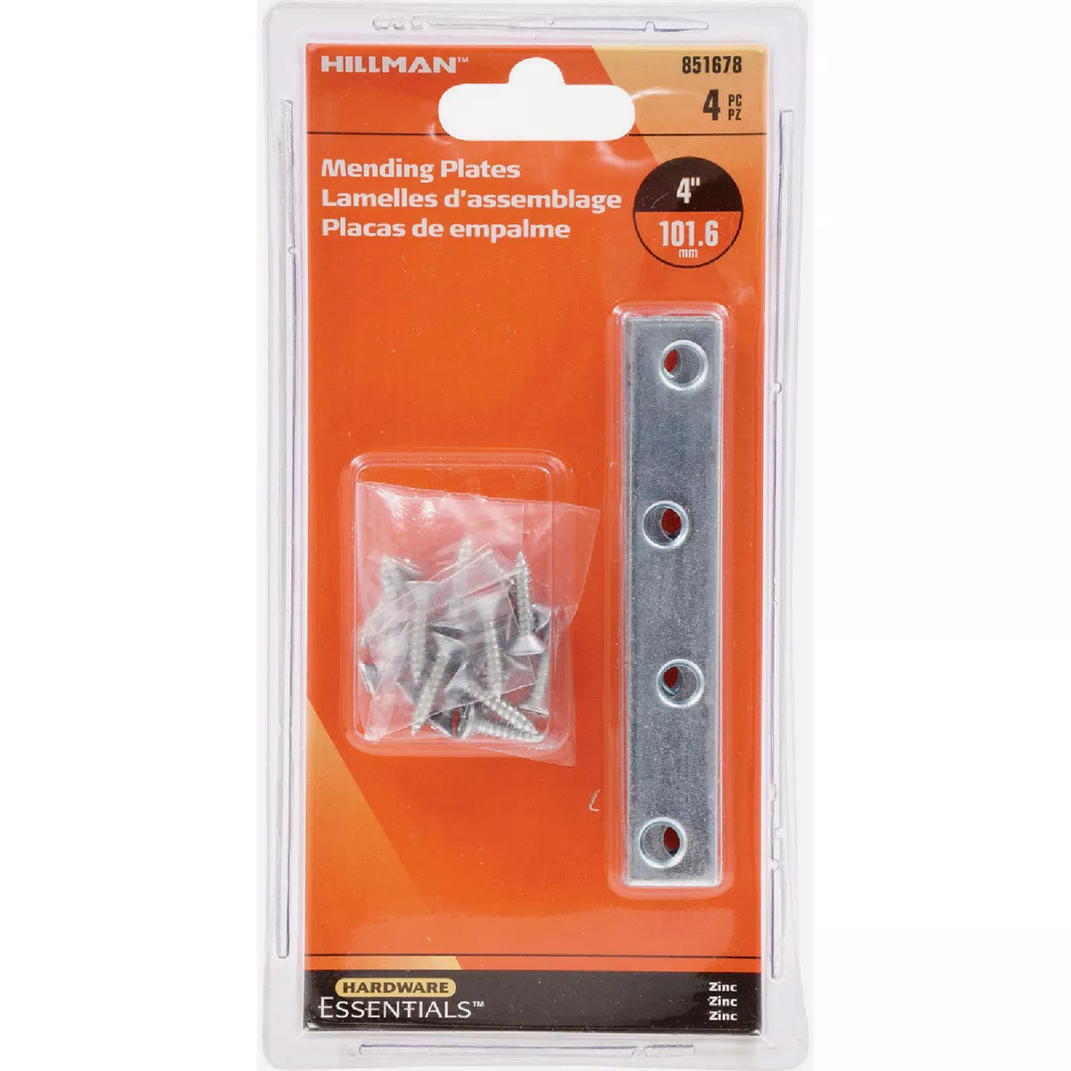 Hardware Essentials 4 In. x 5/8 In. Zinc Mending Plate (4 Pack) - photo 2
